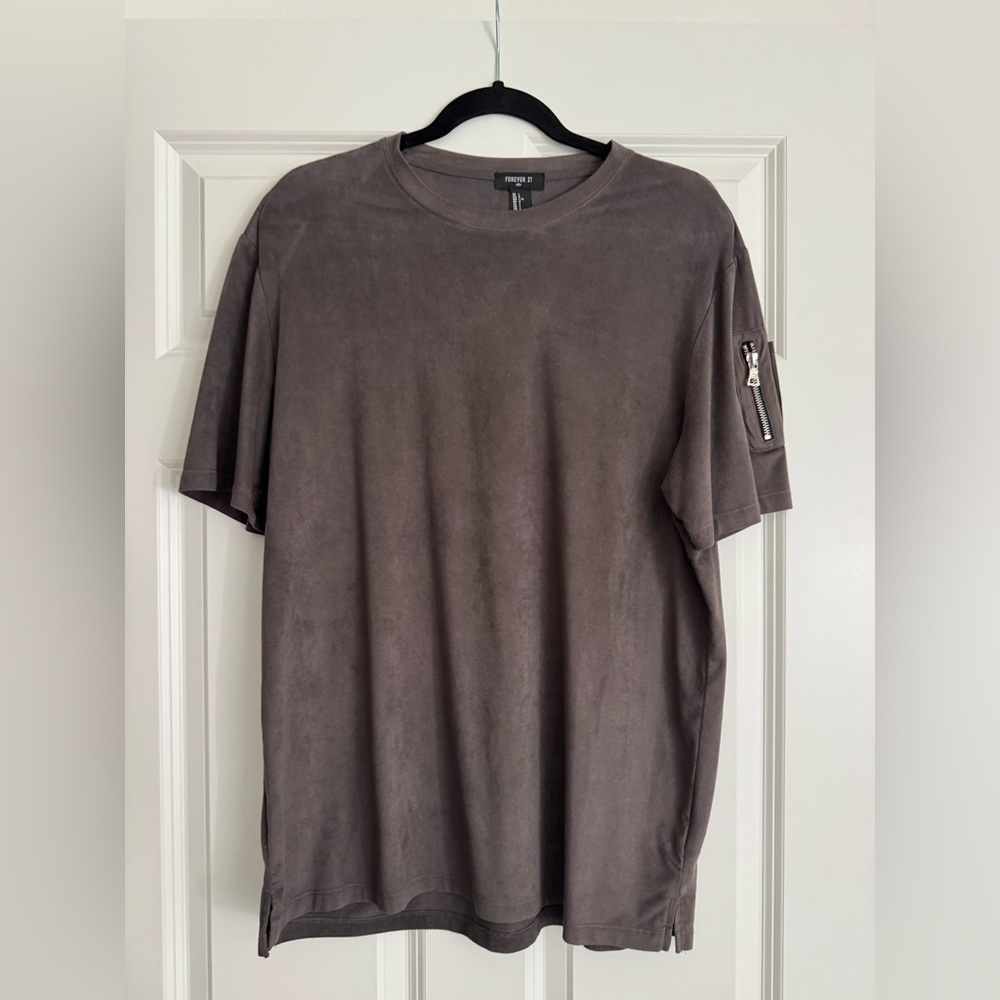 Men's Gray T-Shirt Velvet